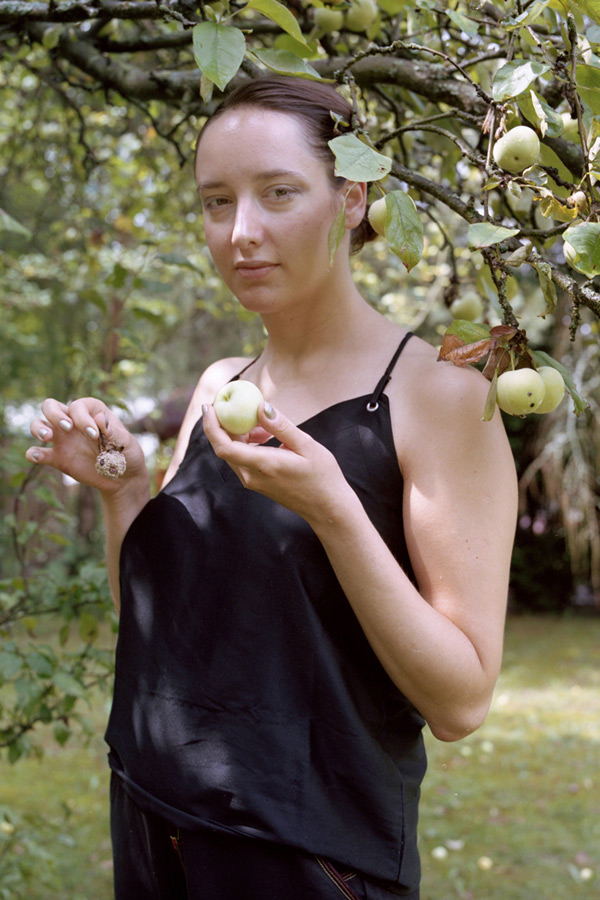 Ewa by an apple tree